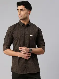 Majestic Man Men Comfort Slim Fit Checked Pure Cotton Casual Shirt