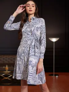 DressBerry Bohemian Print Crepe Fit & Flare Dress