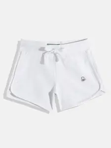 United Colors of Benetton Girls Solid Glitter Logo Shorts
