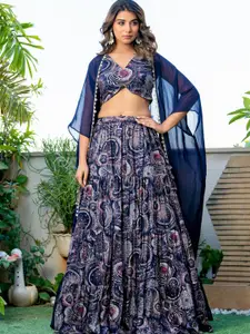 HOUSE OF JAMOTI Printed Ready to Wear Lehenga & Blouse With Shurg