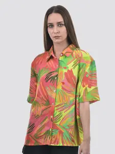 ONLY Women Oversized Fit Spread Collar Floral Printed Casual Shirt