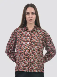 ONLY Women Spread Collar Abstract Printed Casual Shirt