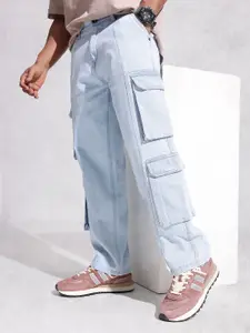 WROGN Men Pure Cotton Loose Fit Cargo Style Jeans