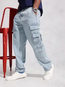 WROGN Men Pure Cotton Loose Fit Cargo Style Jeans