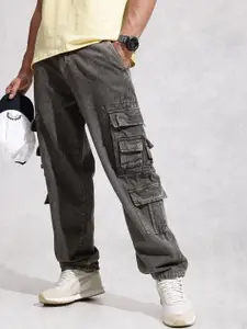 WROGN Men Loose Cargo Fit Light Fade Jeans