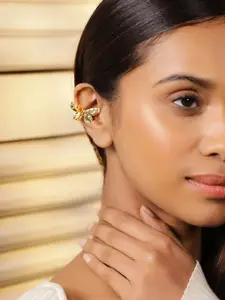 Rubans Voguish Bold 18K Gold Plated Embossed Butterfly Statement Ring