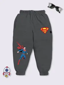 YK X Minute Mirth Boys Superman Printed Cotton Joggers