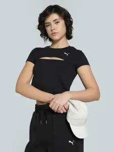 Puma Essentials Slim Fit Cut-Out Crop T-shirt
