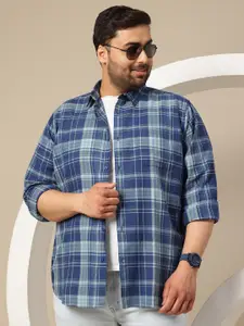 Sztori Plus Size Premium Checked Pure Cotton Casual Shirt