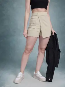 The Roadster Lifestyle Co. Women High-Rise Casual Skort with Pocket Detail