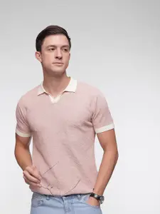 French Connection Contrast Polo Collar Bio Finish Pure Cotton T-shirt