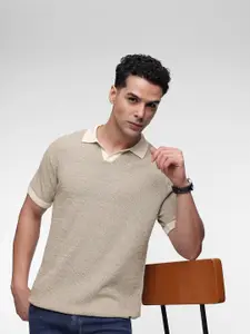 French Connection Contrast Polo Collar Bio Finish Pure Cotton T-shirt