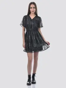 ONLY Embellished Flutter Sleeve V-Neck A-Line Dress