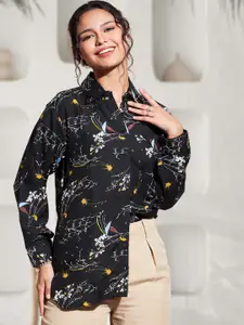 DressBerry Women Spread Collar Floral Printed Casual Shirt