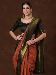 Saree mall Striped Zari Maheshwari Sarees