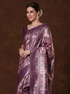 Saree mall Ethnic Motifs Zari Silk Blend Kanjeevaram Sarees