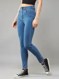 DOLCE CRUDO Women High-Rise Clean Look Skinny Fit Stretchable Jeans