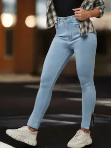 DOLCE CRUDO Iguazu Falls Women Skinny Fit High-Rise Light Fade Stretchable Jeans