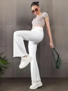 DOLCE CRUDO Women Bootcut High-Rise No Fade Stretchable Jeans