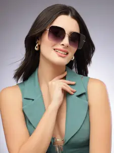 HASHTAG EYEWEAR Women Oversized Sunglasses SEVA-2A945-BLK