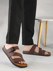 Styli Men Platform Sole Double Band with Buckle Sandals