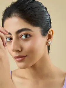 Kushal's Fashion Jewellery Embellished Bridal Set Of 2 Rhodium-Plated CZ Studded Toe Rings