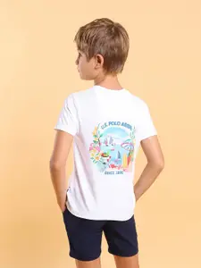 U.S. Polo Assn. Kids Boys Graphic Printed Round Neck Cotton T-shirt