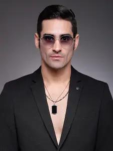 HASHTAG EYEWEAR Men Oval Sunglasses with Polarised and UV Protected Lens