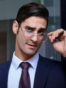 HASHTAG EYEWEAR Men Oval Sunglasses with Polarised and UV Protected Lens