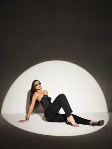 Miss Chase Women Wide Leg High-Rise Clean Look Stretchable Jeans