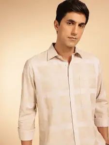 French Connection Pure Cotton Self-Design Geometric Slim Fit Casual Shirt