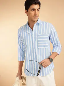 French Connection Pure Cotton Slim Fit Striped Casual Shirt
