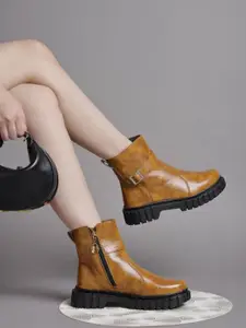 The Roadster Lifestyle Co Women Wedge Heels Chunky Boots