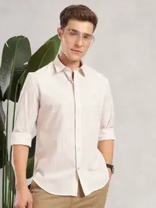 Nautica Men Premium Slim Fit Cotton Linen Blend Casual Shirt