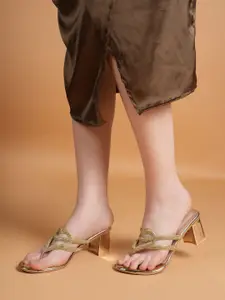 DressBerry Women's Embellished  Block Sandals