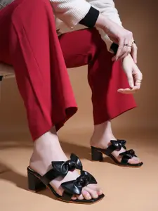 DressBerry Women Party Block Sandals with Bows