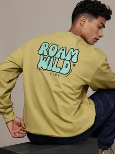 The Roadster Lifestyle Co. Typography Printed Pure Cotton Oversized Sweatshirt