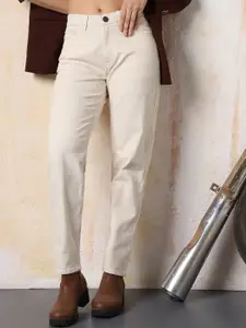 High Star Women Mom Slim Fit High-Rise Jeans