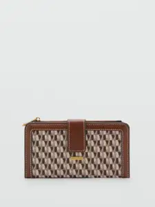 MANGO Women Brand Logo Print Two Fold Wallet