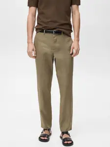 MANGO MAN Slim Fit Pure Linen Trousers
