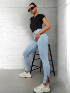 DOLCE CRUDO Women Skinny Fit High-Rise Clean Look Jeans