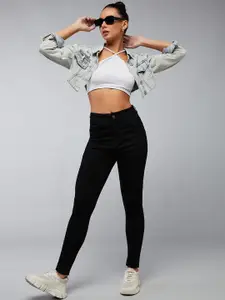 DOLCE CRUDO Women Slim Fit High-Rise Stretchable Jeans