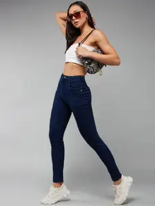 DOLCE CRUDO Women Skinny Fit High-Rise Stretchable Jeans