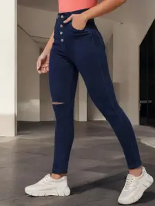 DOLCE CRUDO Women Skinny Fit High-Rise Stretchable Jeans