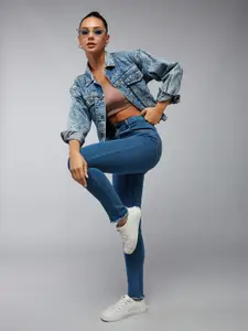 DOLCE CRUDO Women High-Rise Light Fade Jeans - Skinny Fit