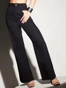 Miss Chase Women Wide Leg High-Rise Stretchable Jeans