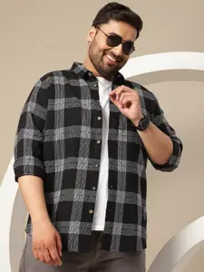 Sztori Plus Size Premium Checked Pure Cotton Casual Shirt