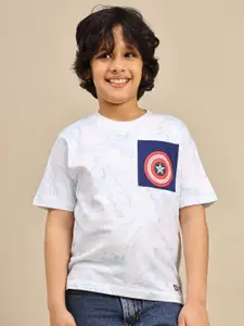 Kids Ville Captain America Printed Regular Fit Tshirt