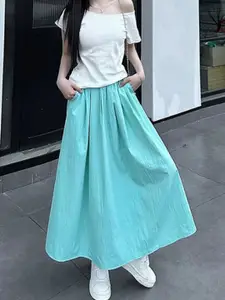 bebe A-Line Flared Maxi Skirt