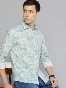 Flying Machine Slim Fit Printed Cotton Linen Casual Shirt